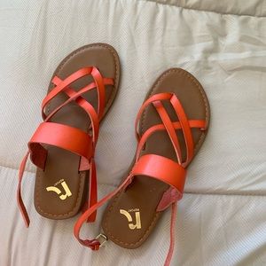 Orange strappy sandals